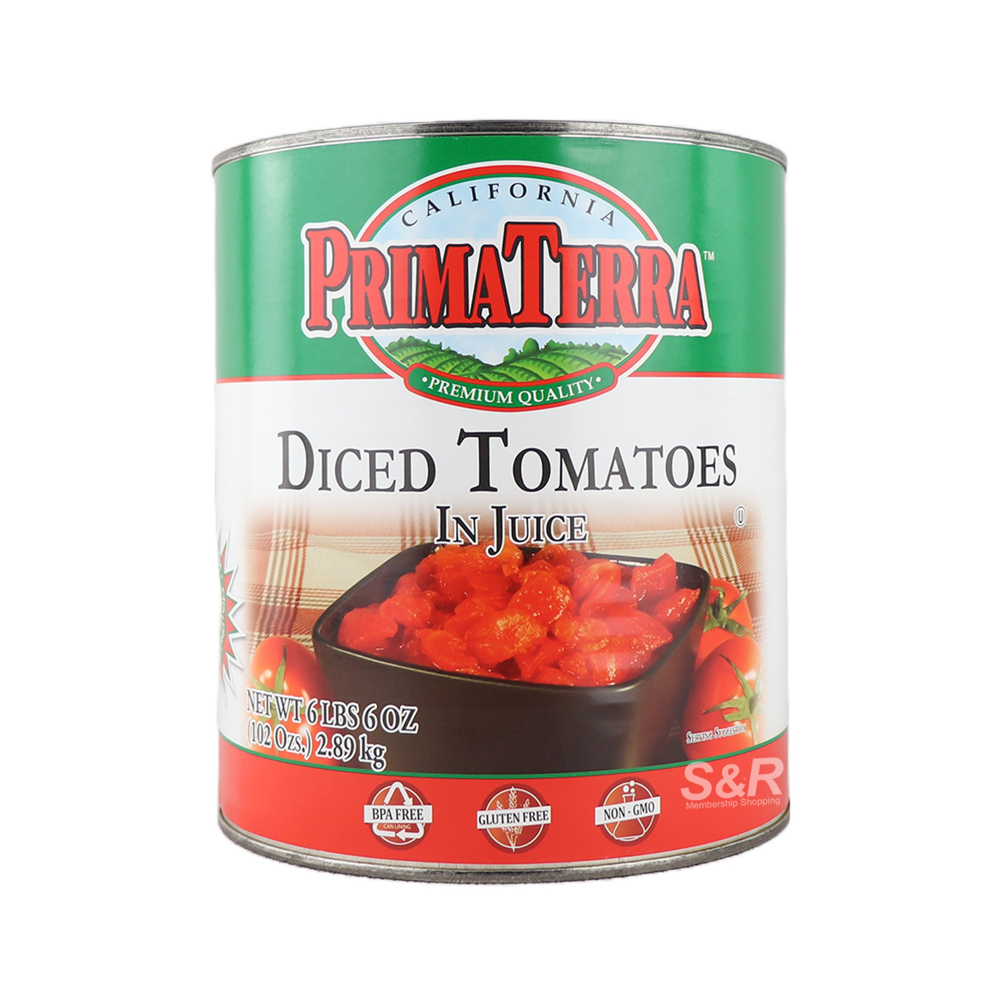 Prima Terra Diced Tomatoes In Juice 2.89kg Prima Terra Diced Tomatoes In Juice 2.89kg